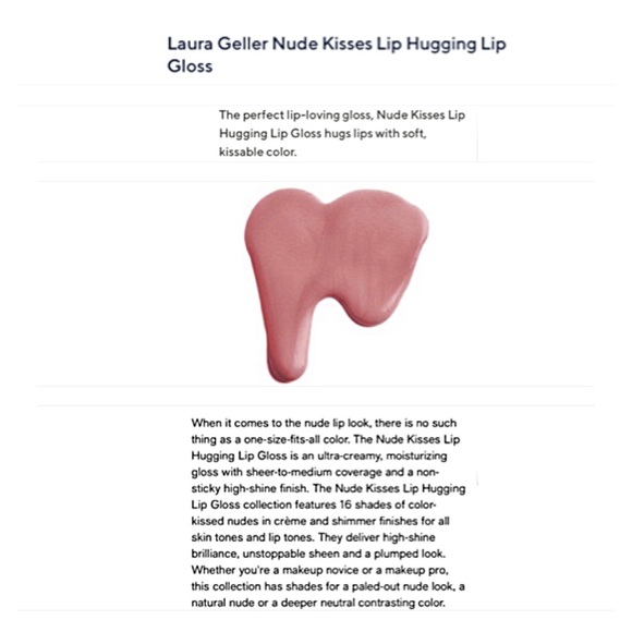 NIB LAURA GELLER NUDE KISSES LIP HUGGING LIP GLOSS in SMOOCH - Pale Rosey Pink - Picture 8 of 8